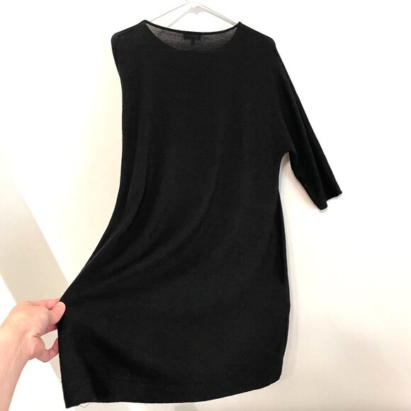 WILFRED FREE ARITZIA Cober T-Shirt Dress Black Knit Relaxed Fit Mini Shift Dress - Picture 16 of 16